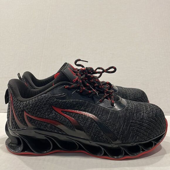 Dream Horse Men’s Steel Toe Shoes Sneakers Lace‎ Up Sz 6.5 Black Red #21032 - Picture 6 of 11